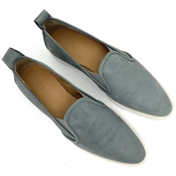 EVERLANE The Nubuck Leather Street Shoes Pointed Toe Loafer Gray Size 9.5 - Picture 4 of 11